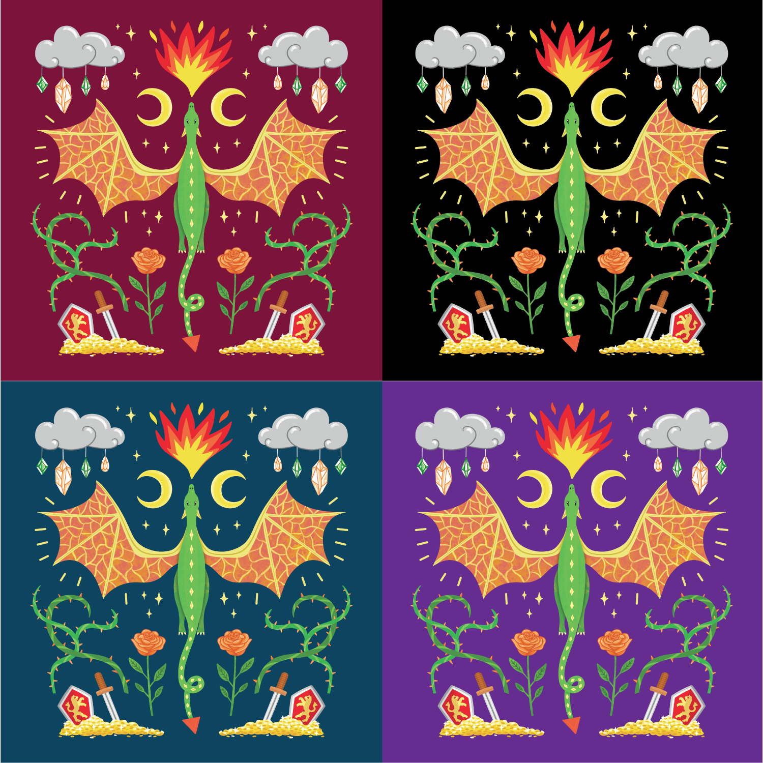 Dragon Pattern Tote Bag