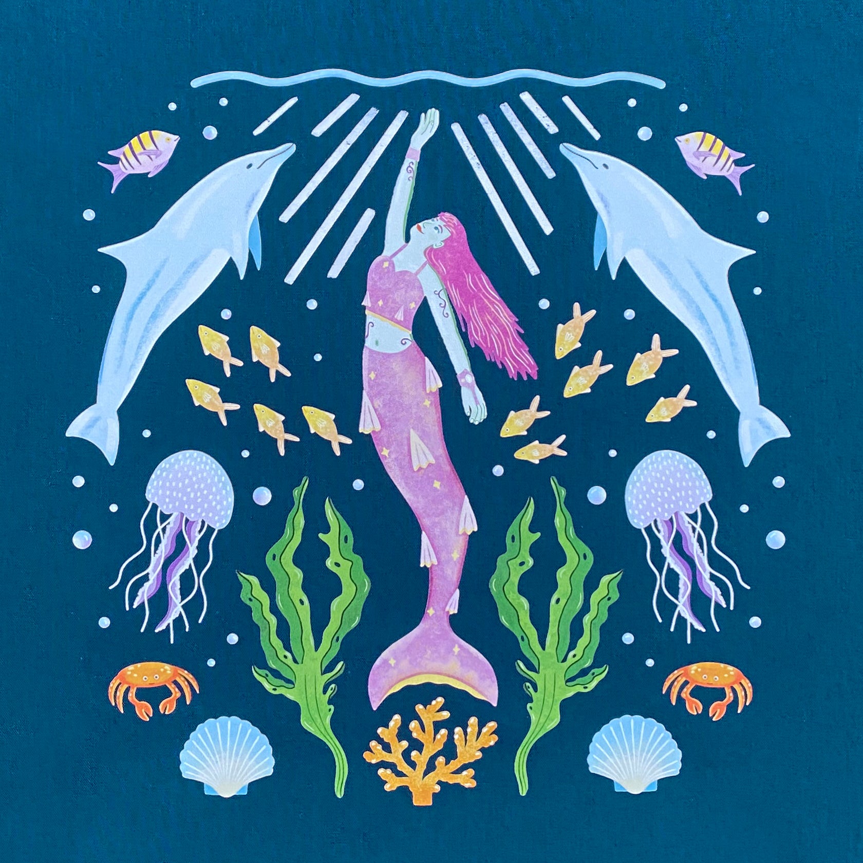 Mermaid Pattern Tote Bag