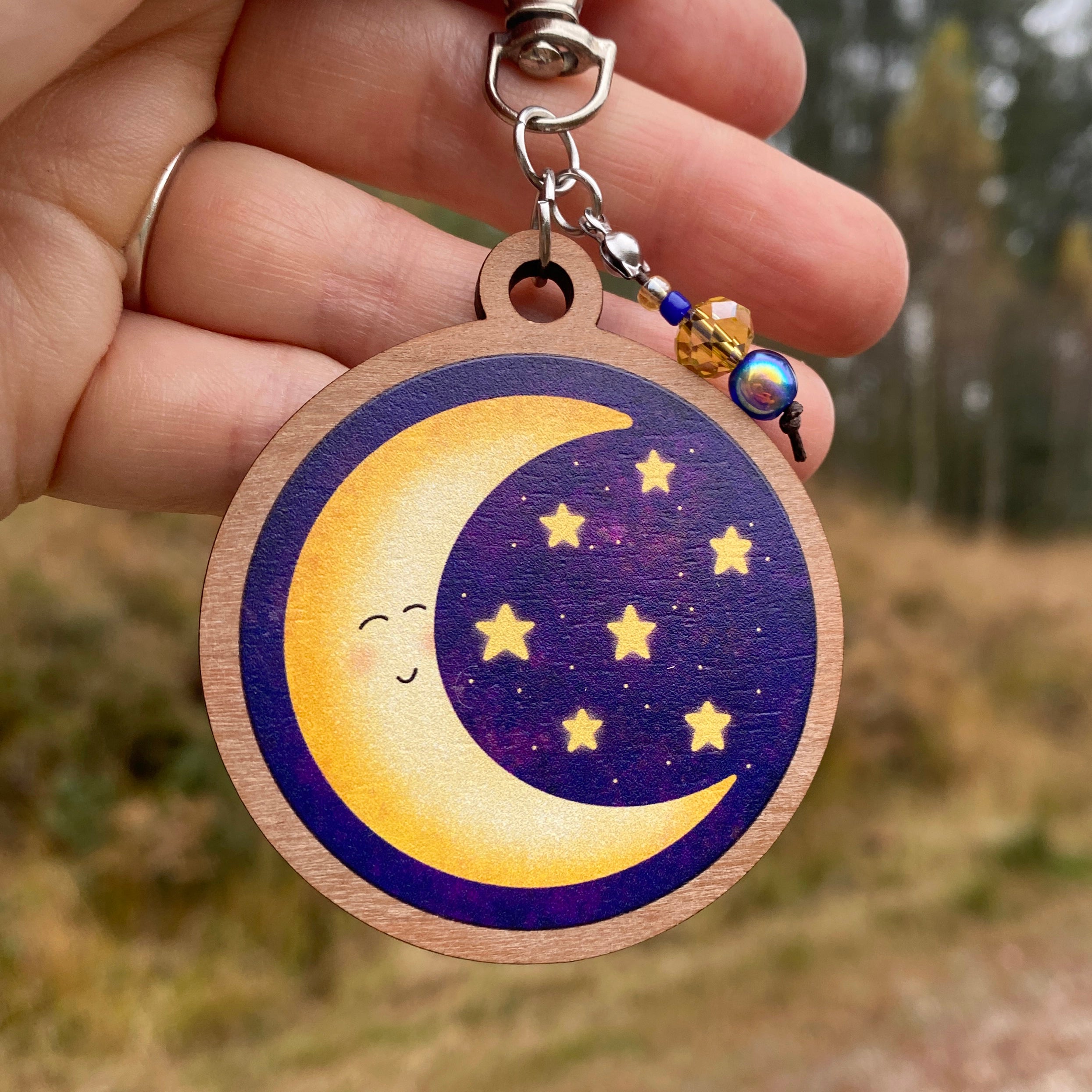 Happy Moon Keyring