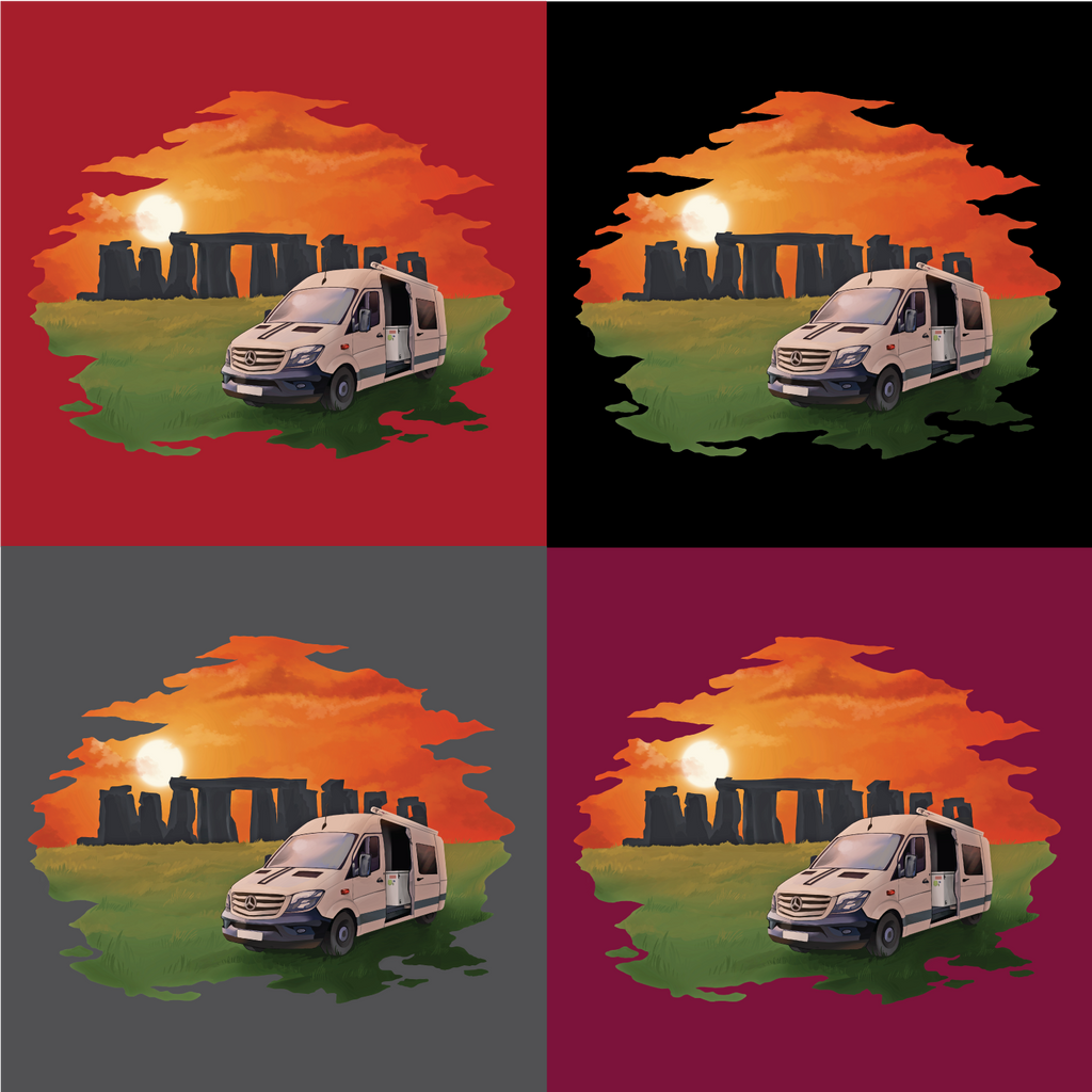 Sunset Stones Camper T Shirt