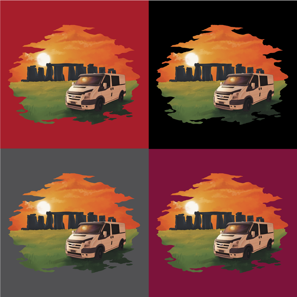 Sunset Stones Camper T Shirt