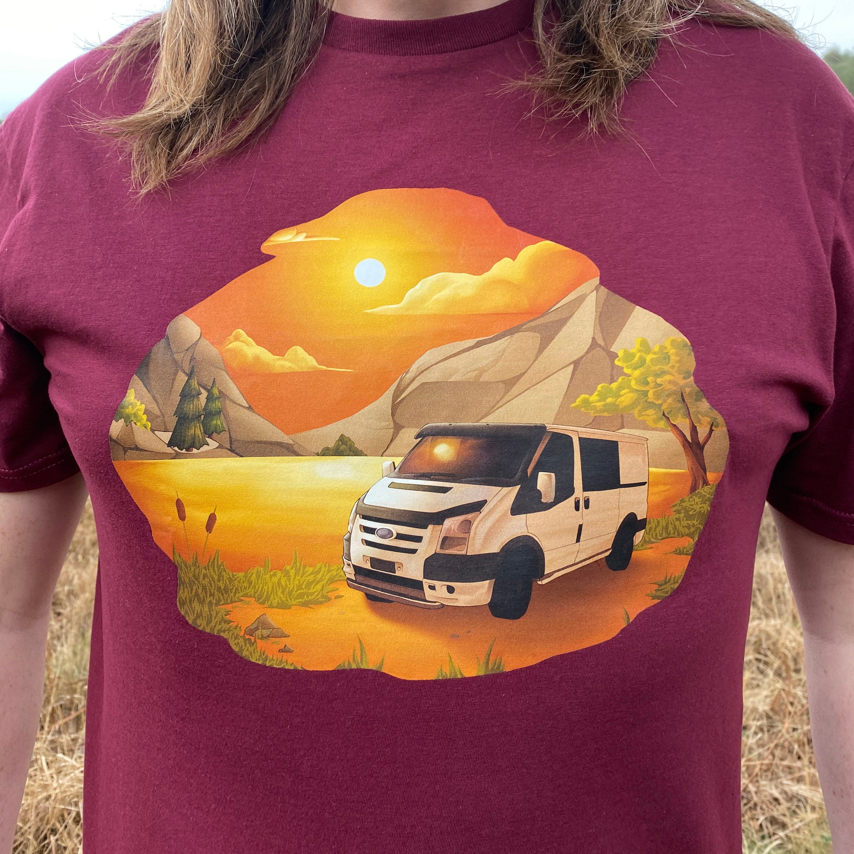 Sunset Mountains Camper T Shirt