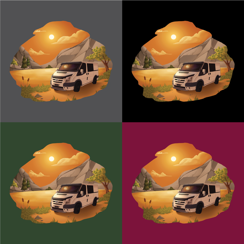 Sunset Mountains Camper T Shirt