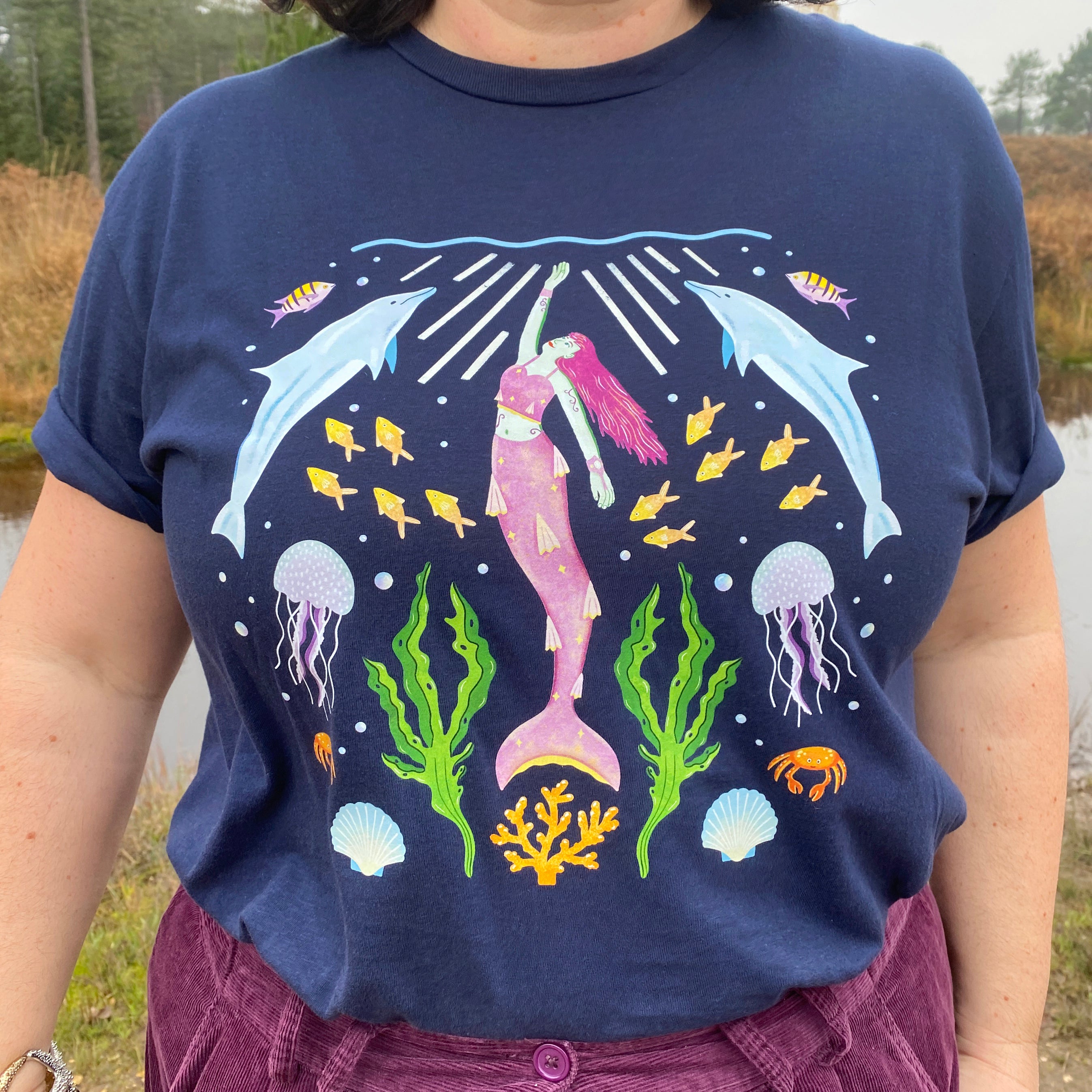 Mermaid Pattern T Shirt