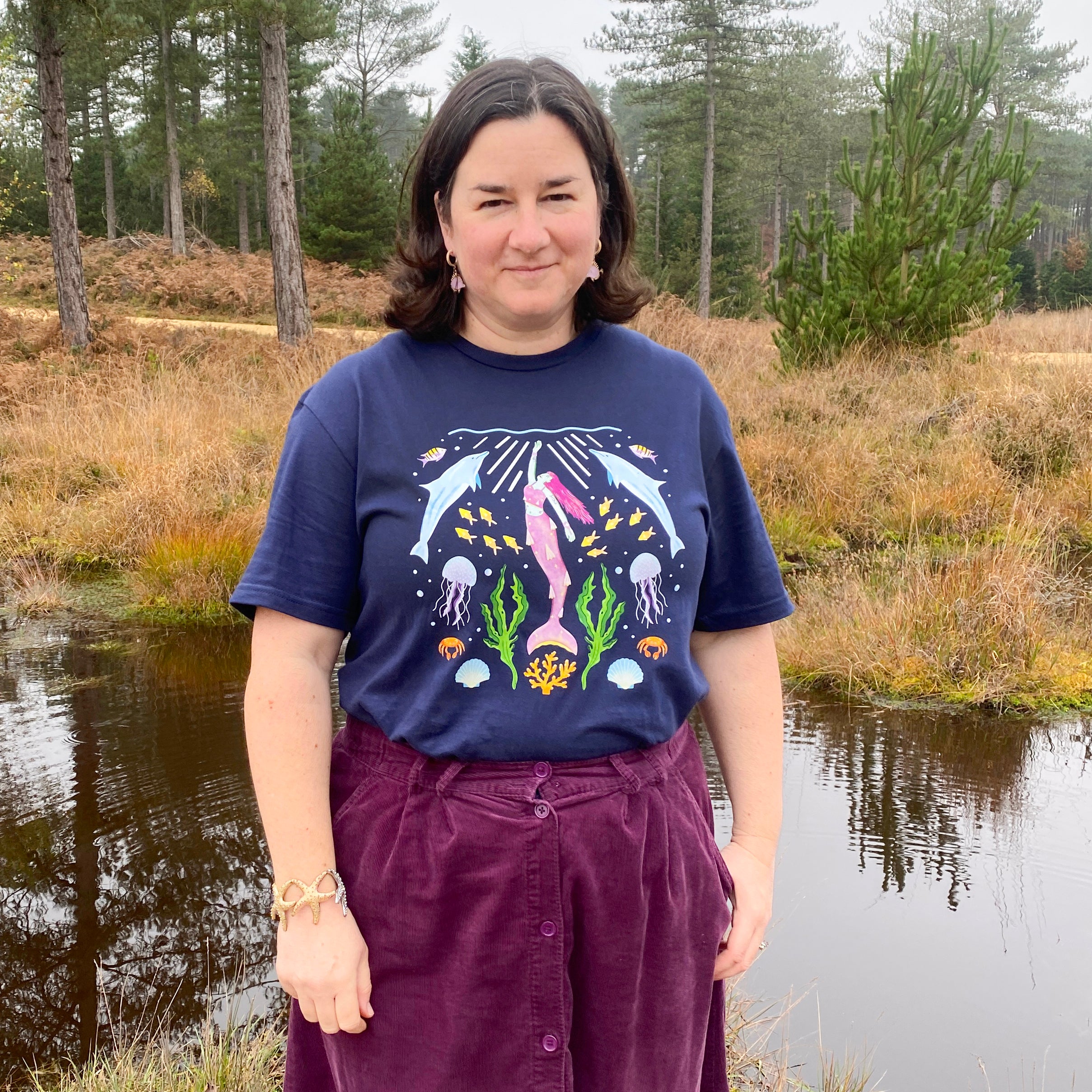 Mermaid Pattern T Shirt