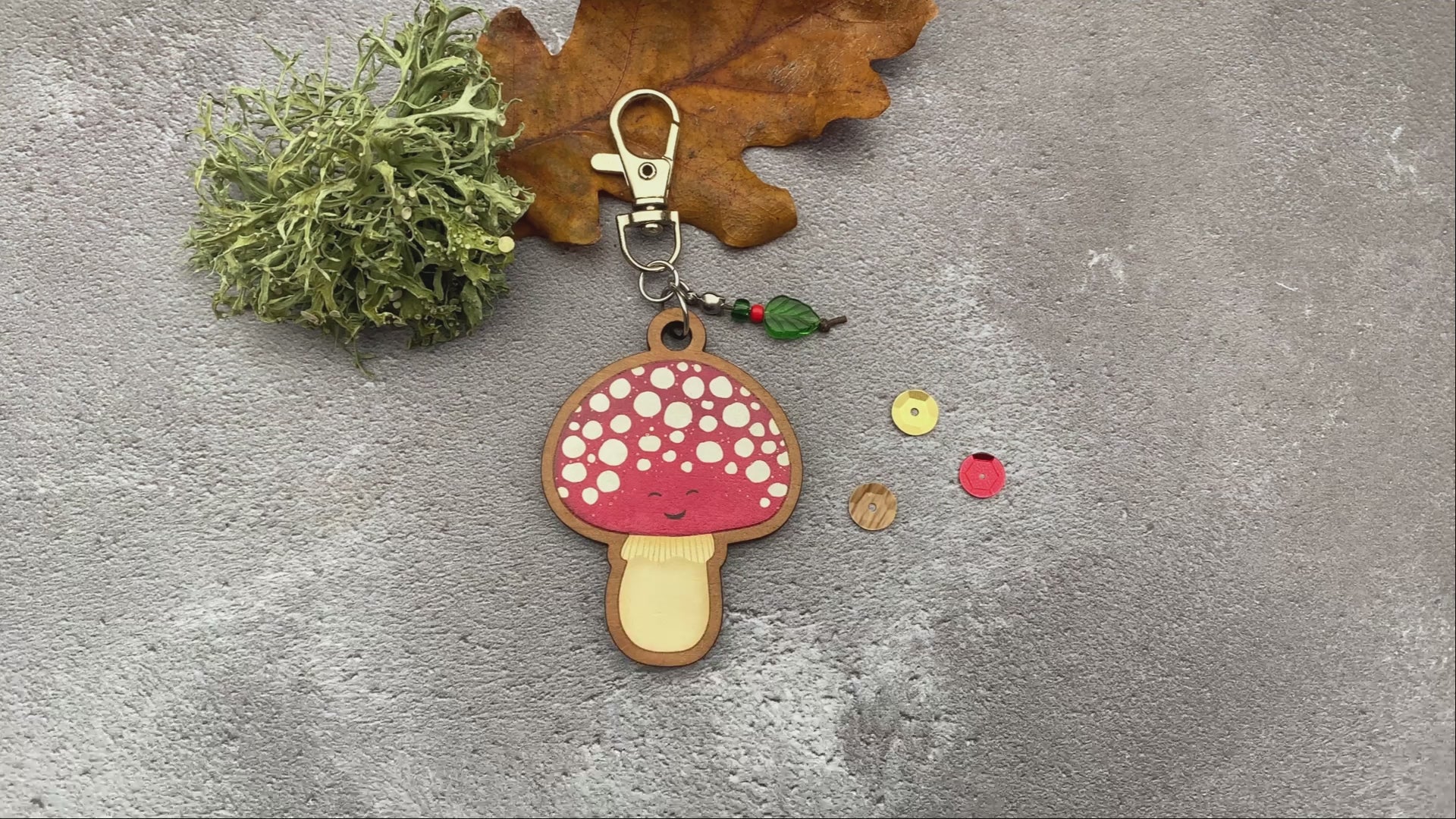 Toadstool Keyring
